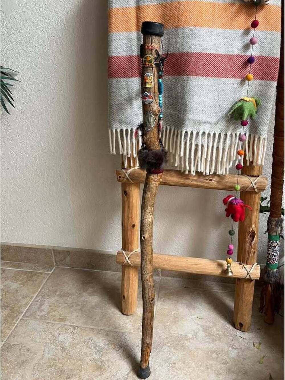 Wood Walking Hiking Stick with National Park Medallion Pins Grand Canyon Bryce